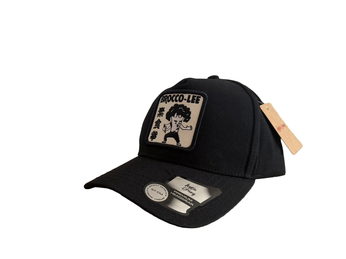 Cappellino Nero "Brocco-Lee" con Patch Parodia Bruce Lee 🥦🥋